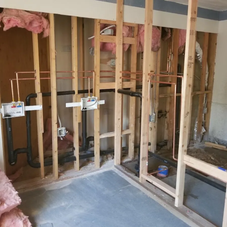 Copper pipe rough-in and plumbing installation in Hopkinton